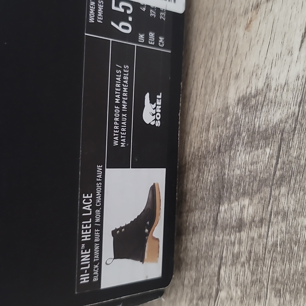 Brand new 6.5 Sorel Hi Line Heel Lace Black - Picture 5 of 10